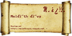 Meláth Éva névjegykártya